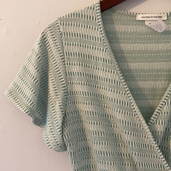 Caution To The Wind Faux Wrap Top - Picture 2 of 10